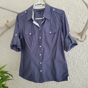 100% Cotton shirt - Blue with white buttons